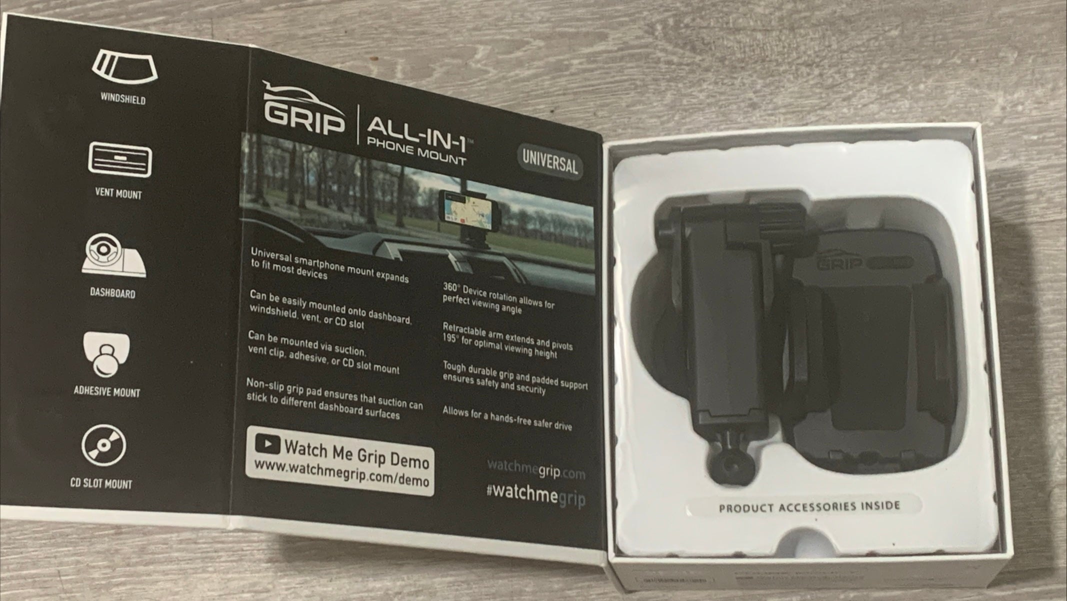 Grip all in 1 universal phone mount
